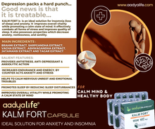 Kalm Fort Capsules , A Herbal capsules for Anxiety, Depression, Stress reliever and Sleeplessness