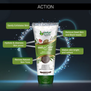 Gentle Herbal Face Scrub with Walnut Shell Fibers that Exfoliates Skin, Cleanses Pores and Makes Skin Brighter & Radiant - Aadya Life Sciences