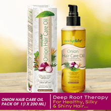 Onion Hair Oil, Enhanced with Saw Palmetto for Gorgeous, Healthy, Shiny long hair - Aadya Life Sciences
