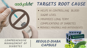 Regulo-Diaba Capsules, Comprehensive Management of Diabetes, Herbal Dietary Supplement for NIDDM - Type 2 - Aadya Life Sciences